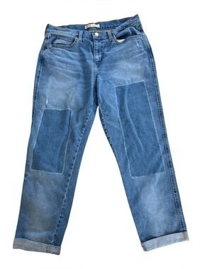 Signature by Levi Strauss women Blue Patchwork Straight Jeans Size 10 (W30)